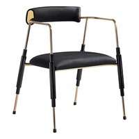 Chaise de salle à manger minimaliste italienne en métal avec accoudoirs et revêtement en tissu, mousse haute élasticité – Mobilier moderne pour restaurants