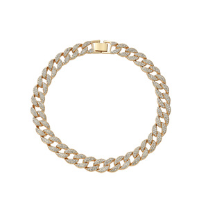 round hip hop necklace jewelry Cuban chain wholesale not off color ribbon men's necklace - Product Image 6