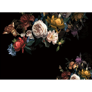 Palais européen rétro réaliste fleur Rose Illustration Tv fond mur Pvc papier peint - Product Image 3