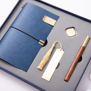 Carnet en cuir PU rétro nostalgique avec boucle de marque-pages en laiton, ensemble d'entreprise, quatre trésors de l'étude, cadeau d'entreprise et scolaire - Product Image 2