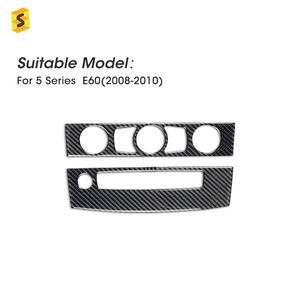 ES DJ5009 fibre <span class=keywords><strong>de</strong></span> carbone voiture climatisation CD Center Console panneau décorations cadre autocollants pour <span class=keywords><strong>BMW</strong></span> E60 série 5 accessoires - Product Image 3