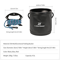 NOUVEAU OEM 4.5L Sac à eau portable et étanche Seau pliable Conteneur de stockage d'eau Sacs de transport pour la pêche, le camping et la randonnée