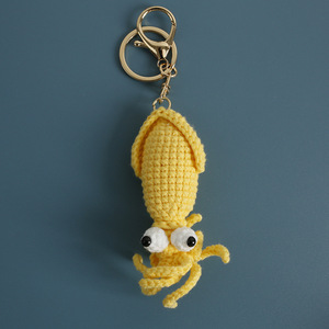 Animaux océaniques Amigurumi Crochet jouets calmar porte-clés fil tricoté Crochet poulpe porte-clés organisme marin poupée Crochet porte-clés - Product Image 4