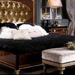 Lit double <span class=keywords><strong>en</strong></span> bois massif <span class=keywords><strong>de</strong></span> style français 1,8 m Finition laquée piano à feuille d'<span class=keywords><strong>or</strong></span> Meubles <span class=keywords><strong>de</strong></span> chambre à coucher <span class=keywords><strong>de</strong></span> luxe pour usage simple ou double - Product Image 4