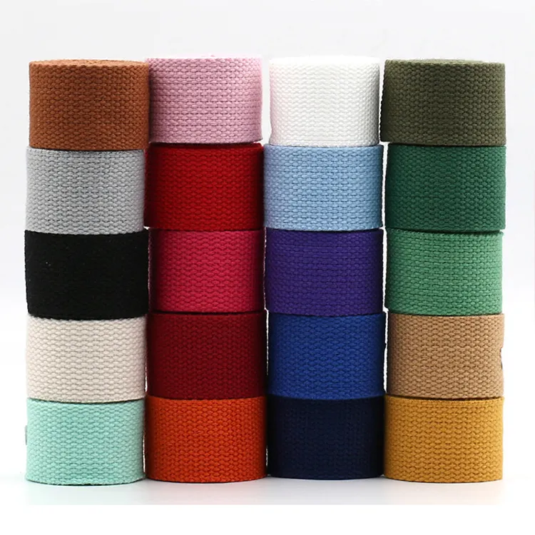 Custom Colorful Polyester/Cotton Tapes Durable Soft Polyester Cotton Webbing For Bags Strap