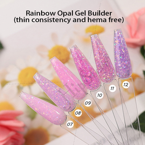 TPO & Hema Free Rainbow Glitter Gel Builder Purple <b>Sequin</b> Nail Extension Gel 1000ml Opal Glitter Nails Building Gel Hard OEM ODM - Product Image 4
