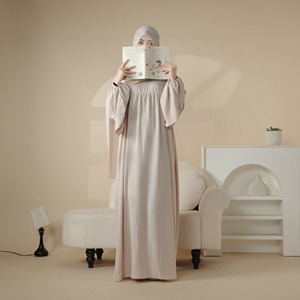 Customized Plus Size Solid Color Longline Kaftan Dress Elegant <strong>Long</strong> <strong>Sleeve</strong> Evening Dress Women's Plus Size Clothing Modest Dress