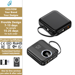 Batería Externa Portátil de Plástico de 20000mAh, Carga Rápida de 22.5W, Cable Integrado, Pantalla LED, Venta al Por Mayor de Fábrica - Product Image 1
