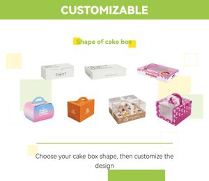 Biểu Tượng Tùy Chỉnh Lớn Bánh Hộp Với Cửa Sổ Cấp Thực Phẩm Bao Bì Các Tông Cho Bánh Pastry Món Tráng Miệng Hiển Thị Bánh Hộp - Product Image 5