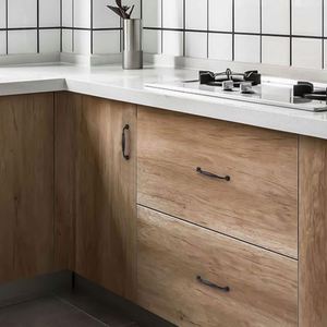 WEKIS Matte Black Zinc Alloy Modern Minimalist Kitchen Dresser Cabinet Drawer <b>Pulls</b> Furniture Hardware - Product Image 2