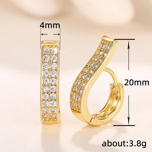 E4557 White Gold <b>Hoop</b> <b>Earrings</b> Diamond Channel Setting Women's Luxury <b>Fine</b> Jewelry - Product Image 6