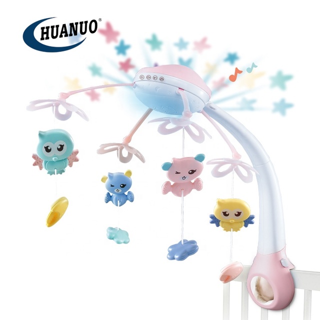 Baby Remote Control Cute Cartoon Animal Projection Night Light Musical Bed Bell Baby Mobiles