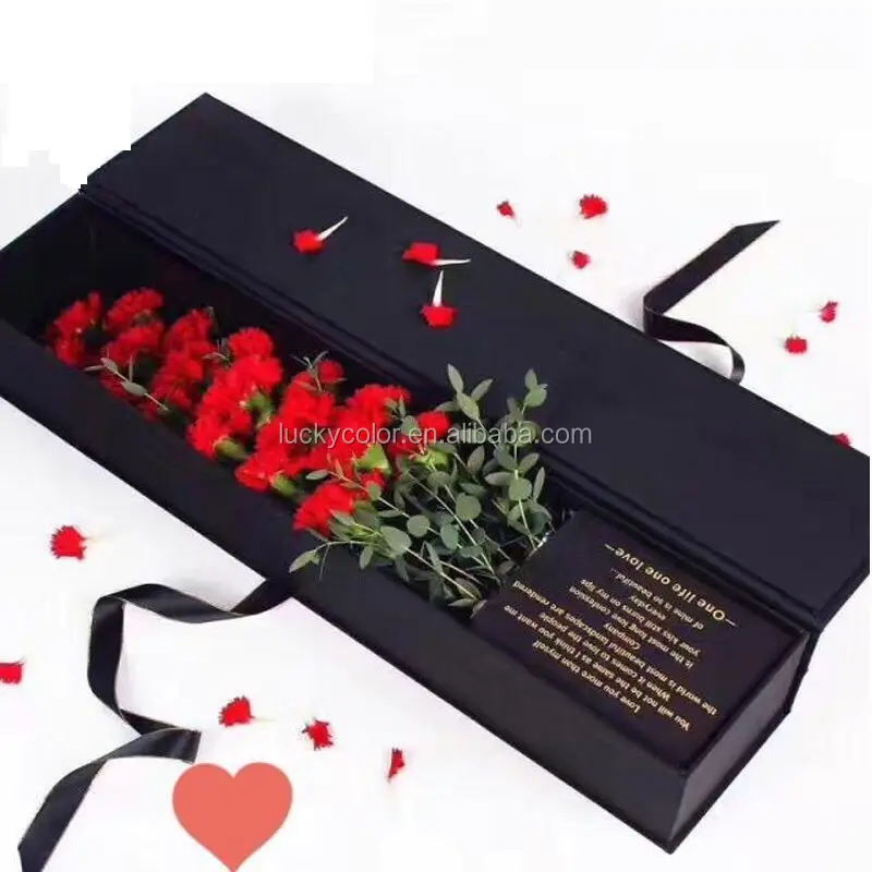 Neue kreative Design Pappe Papier Rechteckform Rose Verpackung Valentinstag Blume Geschenk box