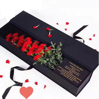 Nouveau design créatif carton papier rectangle forme rose emballage Saint Valentin fleur boîte-cadeau