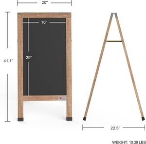 <span class=keywords><strong>Grand</strong></span> <span class=keywords><strong>tableau</strong></span> noir en bois en forme de <span class=keywords><strong>A</strong></span>, 40x20 pouces, rustique, pour extérieur, double face, magnétique, pour café et restaurant - Product Image 2
