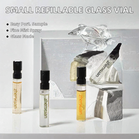 Flacon pulvérisateur en verre cylindrique à col serti, rechargeable, facile à installer, de 1,5 ml, 2 ml, 2,5 ml, 3 ml, pour échantillons de parfum