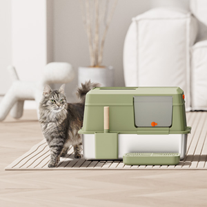 OEM Aço Inoxidável High-Sided Caixa De Lixo De Gato Removível Tampa Maior Metal Fechado Caixa De Lixo De Gato Melhor Readability Search - Product Image 5