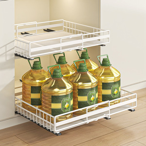 Étagère de rangement coulissante en métal pour armoire de cuisine, <span class=keywords><strong>organisateur</strong></span> rétractable <span class=keywords><strong>sous</strong></span> évier pour épices, bouteilles et casseroles - Product Image 2