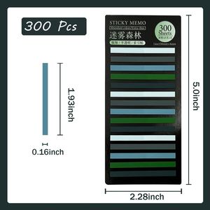 300 Blatt PET Superfeine Index-Memopads, Durchscheinende Haftnotizen, Selbstklebend für DIY Fluoreszierende Markierungen, Aufkleber für Büro und Schule - Product Image 2