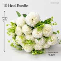 18 Têtes de Fleurs Artificielles en Soie de Chrysanthème – Design Moderne Réaliste Fait Main pour Mariages, Noël et Arrangements Floraux
