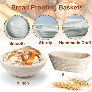 8-piece Bread Rising Basket Set Round Rising Basket <strong>Egg</strong> Beater Dough Scraper Bread Baking Set - Product Image 5