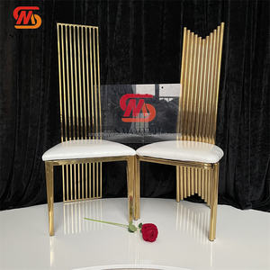 Sillas de Comedor de Lujo SMOOTH con Respaldo Alto y Estructura de Acero Inoxidable, Directas de Fábrica, para Salones de Banquetes y Bodas - Product Image 1