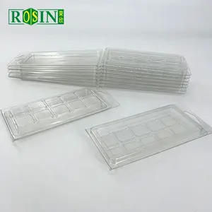 Bandeja de embalaje de cera transparente, embalaje de carcasa de cera de plástico, 10 cavidades