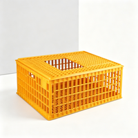 Caisse de transport en plastique pour volailles, caisse ventilée pour poulets vivants avec couvercle