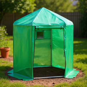 Serra da Giardino Esagonale con Copertura in PE e Telaio in Metallo Verde per Uso Esterno - Product Image 2