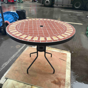 เฟอร์นิเจอร์โลหะสำหรับสวนรับประทานอาหารกลางแจ้งชุดโต๊ะรับประทานอาหารชุดเฟอร์นิเจอร์ลานบ้านกระเบื้อง - Product Image 1