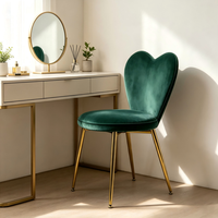Tabouret de coiffeuse en forme de cœur, personnalisable, avec support en métal doré robuste, pour chambre à coucher, mobilier de maison