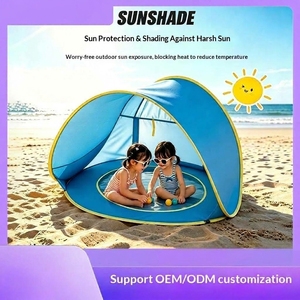 Tente de <span class=keywords><strong>camping</strong></span> pliable portable anti-UV en polyester jaune, abri solaire pour enfants, <span class=keywords><strong>piscine</strong></span> pour bébés, simple couche - Product Image 4