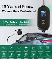 Chargeur EV de niveau 2 7kW 11kW 22kW Type1 Type2 J1772 NACS GBT avec application intelligente WiFi, écran LCD, minuterie, étanche IP65 pour voiture, maison, voyage, extérieur
