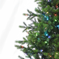 Sapin de Noël artificiel pré-éclairé coloré, lumières LED vibrantes, branches de pin réalistes, support stable pour décoration de fête festive