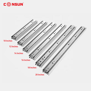 Consun Đồ Nội Thất Tủ Bếp 45 Mét Thép Không Gỉ Mở Rộng Đầy Đủ 3 Lần Bóng Mang Telescopic Kênh Ngăn Kéo Trượt S4501 - Product Image 1