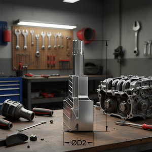 Clé à douille hexagonale chromée Fervi avec insert nervuré 10 mm L 120 mm, qualité industrielle, garantie 3 ans pour la réparation automobile - Product Image 3