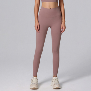 Leggings de Yoga para <span class=keywords><strong>Mujer</strong></span> al por Mayor, de Alta Calidad, con Logotipo Personalizado, sin Costuras Frontales, Transpirables, Suaves y de Cintura Alta - Product Image 1