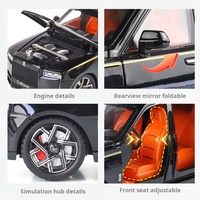 JLF-1901-540 Rolls Royce Cullinan 1/24 SUV de Lujo con Sonido de Cielo Estrellado, Modelo de Coche de Metal Fundido a Presión con Retroceso, Juguete con Batería de Botón, Regalo