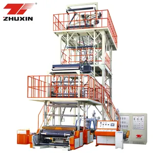 Zhuxin otomatik 3-Layer co-ekstrüzyon tarım sera polietilen Pp Pe Shrink plastik rulo Film yapma üfleme makinesi