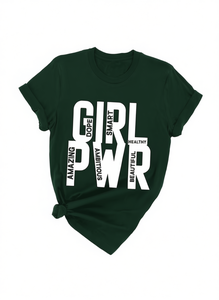 T-shirt Girl Power da donna, casual, femminista, girocollo, manica corta, 100% cotone jersey, stampa, vestibilità regolare, tutte le stagioni - Product Image 1