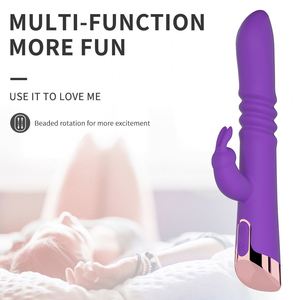 Roze Dual Motor Dildo Vibrators Roterende Kop Konijn Likken Tapping <span class=keywords><strong>G-Spot</strong></span> Vibrators Voor Koppels - Product Image 4