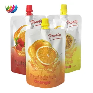 Food grade custom portable reusable plastic liquid beverage drink liquid baby children snack food spout pouch juice bag
