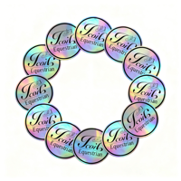 Autocollants en vinyle holographique personnalisés, effet arc-en-ciel, étiquettes de logo, autocollants holographiques imperméables pour la marque et la décoration