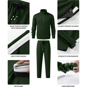 Survêtement personnalisé 2 pièces à fermeture éclair pour hommes, tenues de sport coupe-vent en nylon avec logo, sweat-shirt imperméable, joggers, pantalons de survêtement - Product Image 4