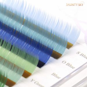 रंग पलक एक्सटेंशन रंगीन आंखों की चमक व्यक्तिगत लैश एक्सटेंशन fax mink lashes इंद्रधनुष थोक बहु रंग हाथ बनाया गया - Product Image 4