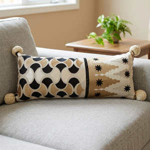 Colección Moderna Boho, Bordado Geométrico Indio, Decoración para el Hogar, Hotel, Hospital, Ecológico, Hecho a Mano, 100% Algodón, Personalizable - Product Image 2
