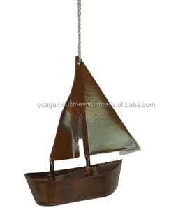 Conjunto de 2 Barco de METAL mesa de Navidad ornamento de la venta caliente de METAL miniatura nave - Product Image 4