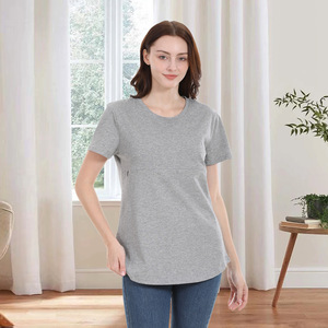Summer Plus Size Maternity Top <span class=keywords><strong>T</strong></span>-<span class=keywords><strong>shirt</strong></span> en coton doux avec <span class=keywords><strong>fermeture</strong></span> à glissière horizontale pour l'<span class=keywords><strong>allaitement</strong></span> Vêtements d'<span class=keywords><strong>allaitement</strong></span> Confortable S -5XL - Product Image 6