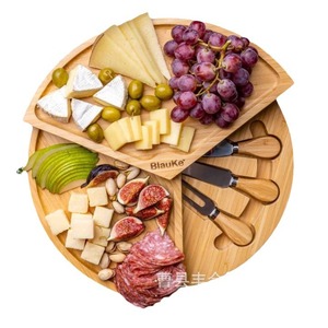 Planche à fromage pliable en bambou 18x18 avec ensemble de couverts pour usage domestique - Product Image 5
