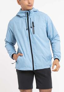Veste imperméable à l'eau pour hommes coupe-vent imperméable coupe-vent léger <span class=keywords><strong>pluie</strong></span> poitrine poche zippée - Product Image 3